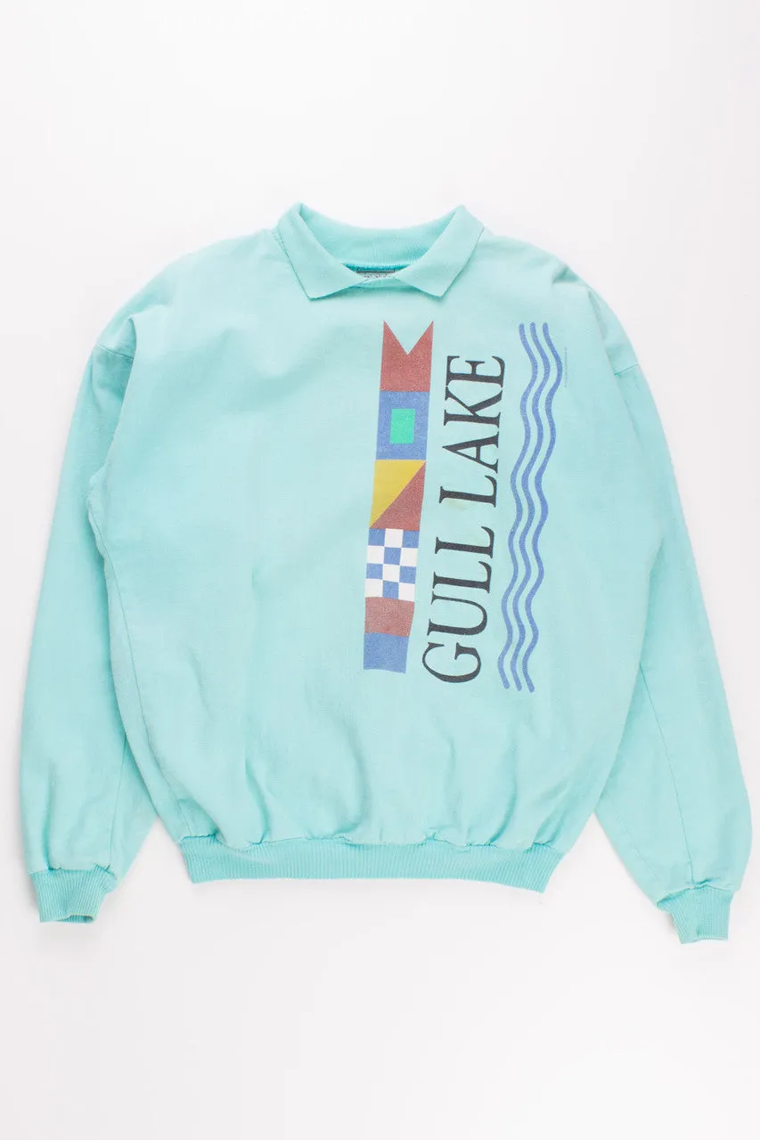 90s Gull Lake Collared Sweatshirt