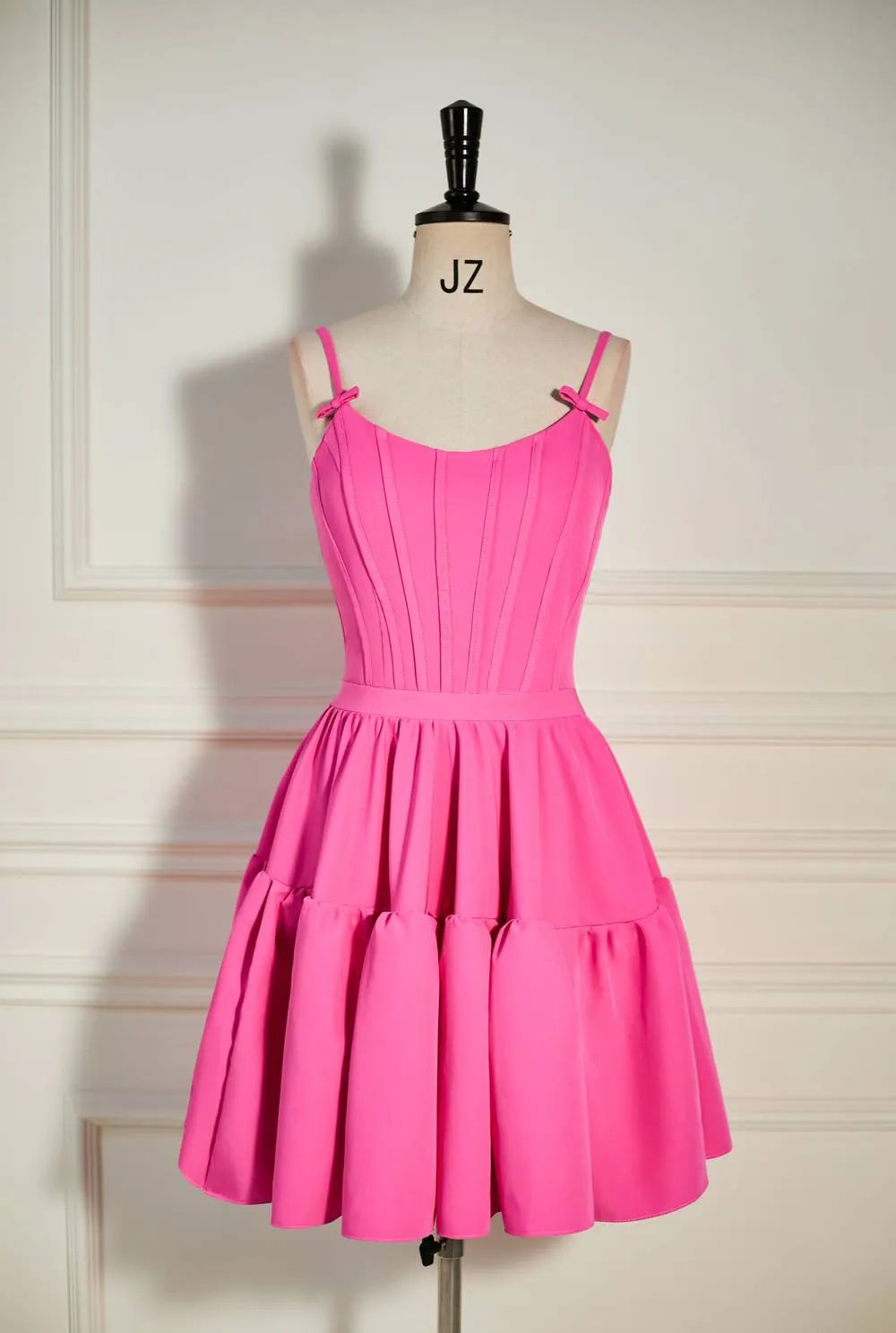 A Line Spaghetti Straps Short Mini Tiered Cocktail Homecoming Dress Sexy