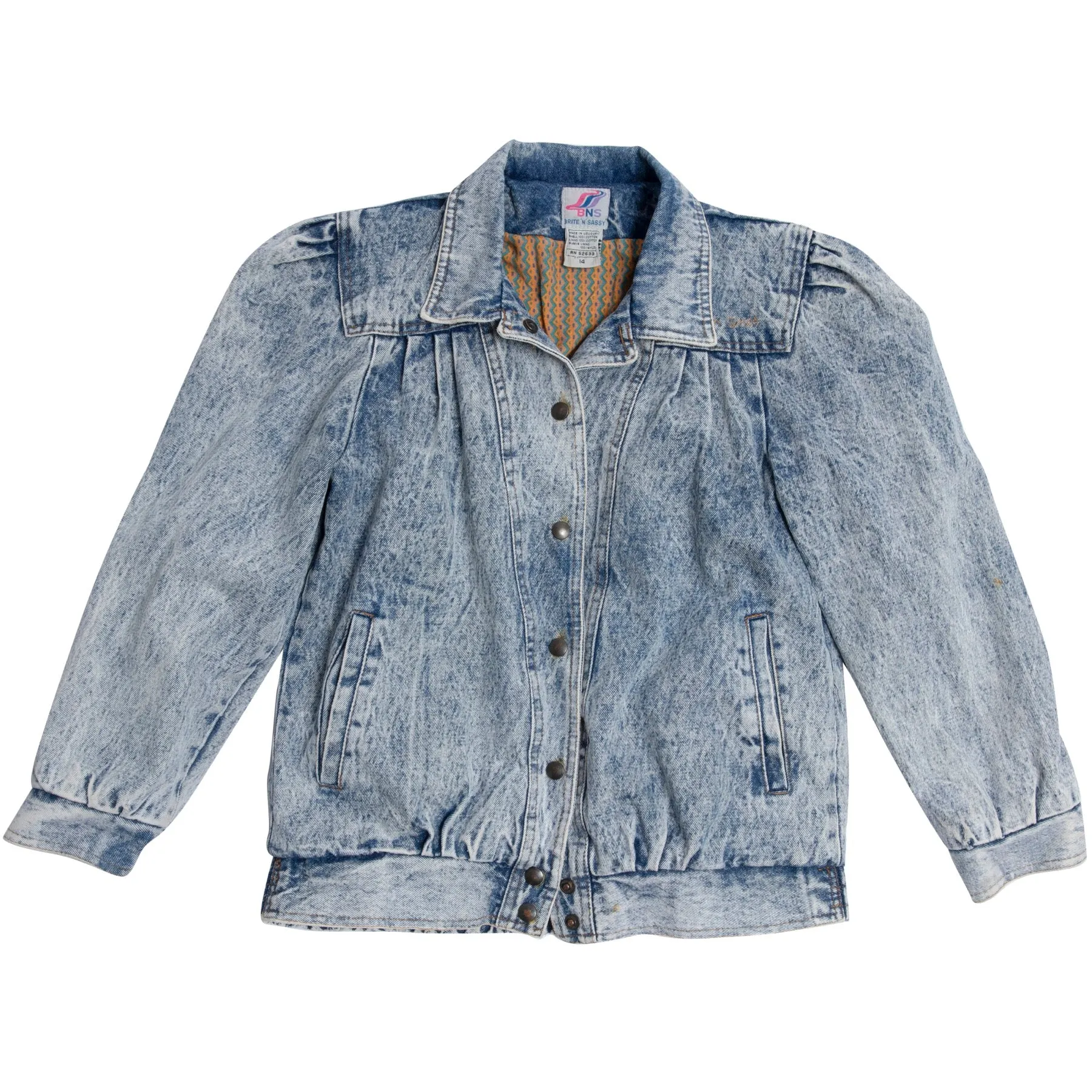 Acid Wash Denim Weave Shirt Jacket