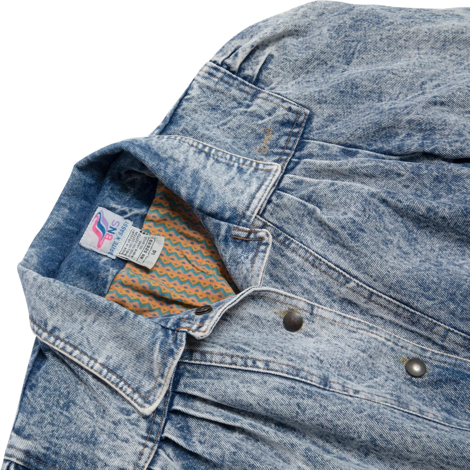Acid Wash Denim Weave Shirt Jacket