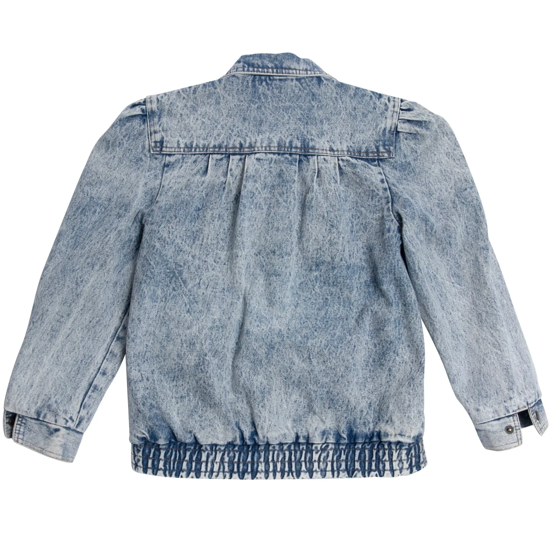 Acid Wash Denim Weave Shirt Jacket
