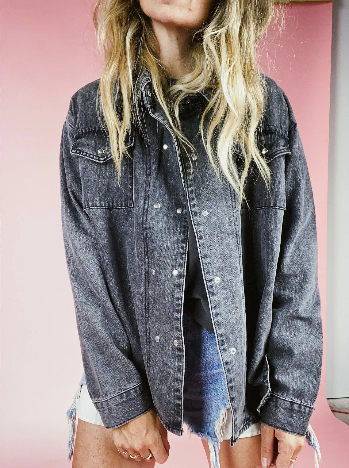 Aubrey Black Denim Shirt