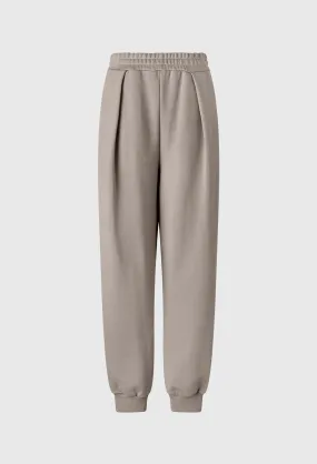 Basic R Zip-up Jogger Pants In Moca Beige
