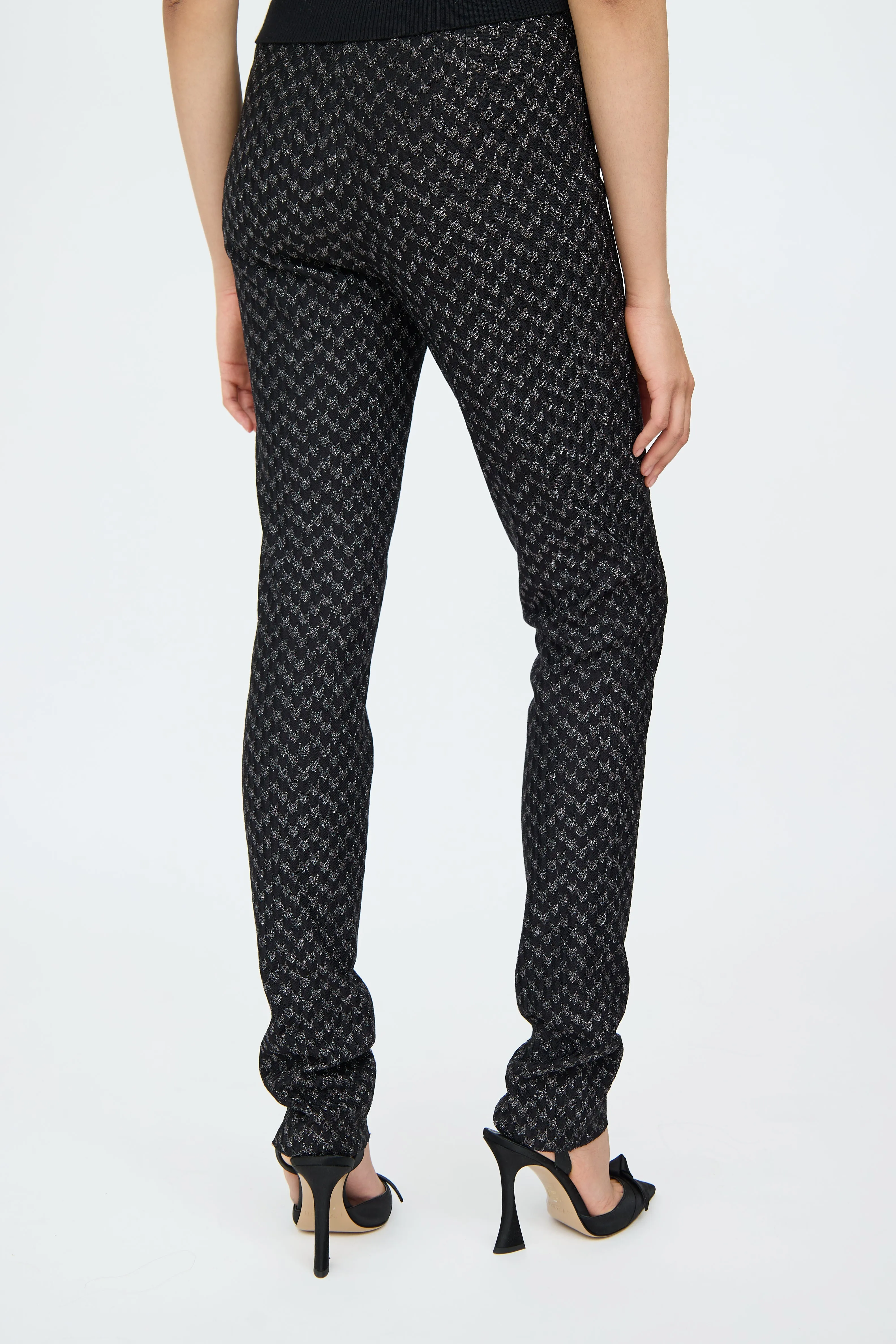 Black & Silver Knit Pant