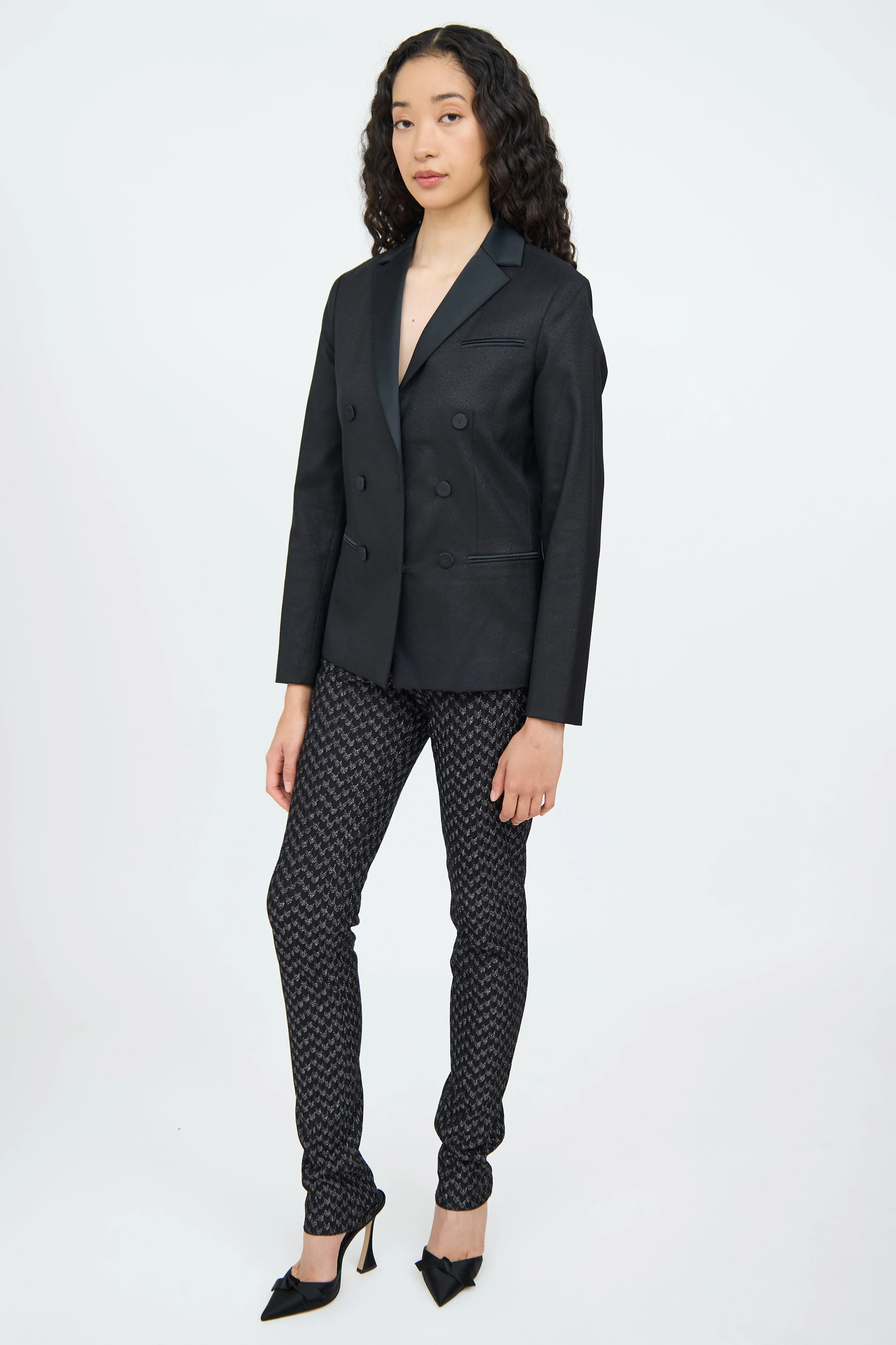Black & Silver Knit Pant