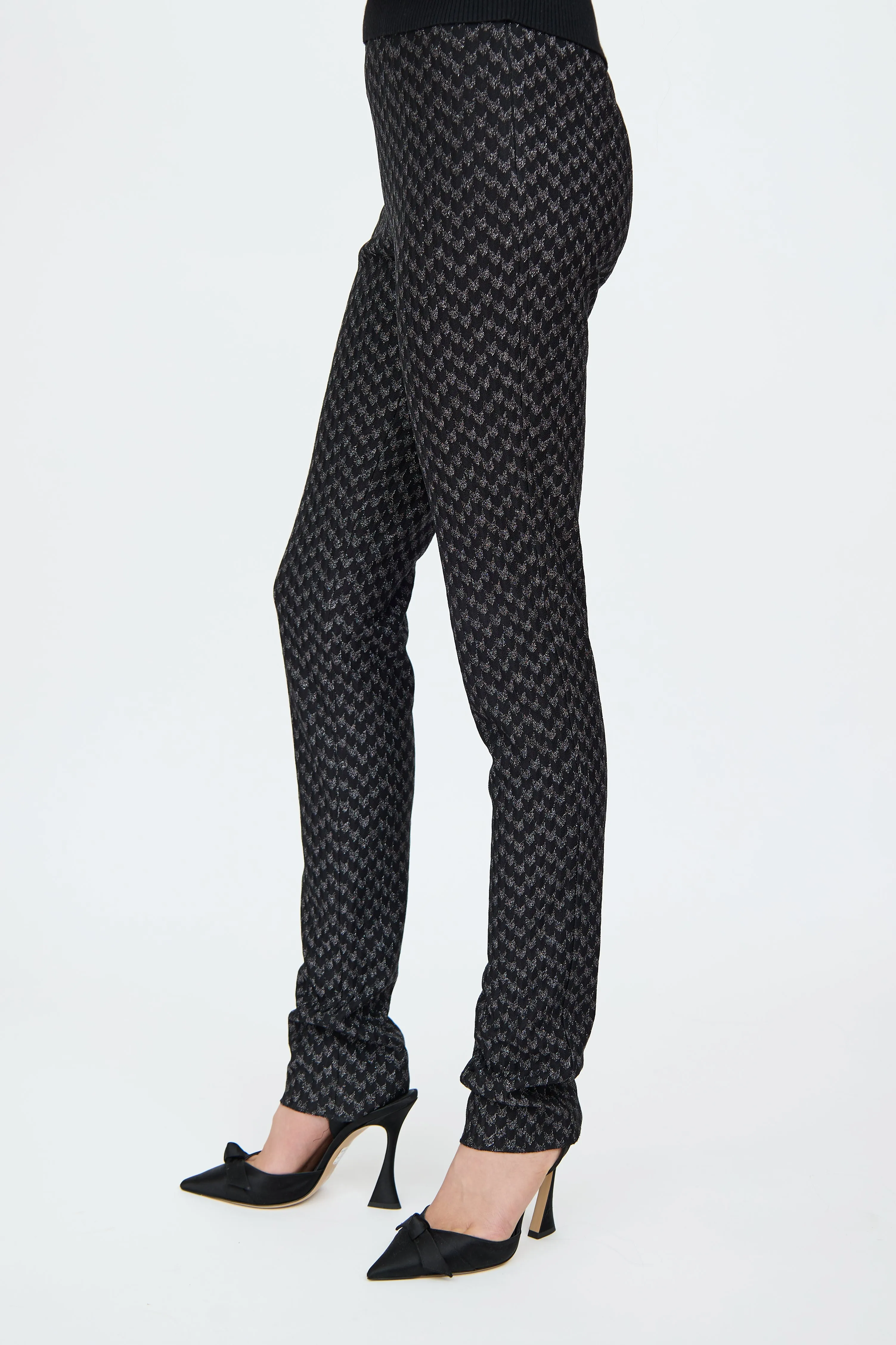 Black & Silver Knit Pant