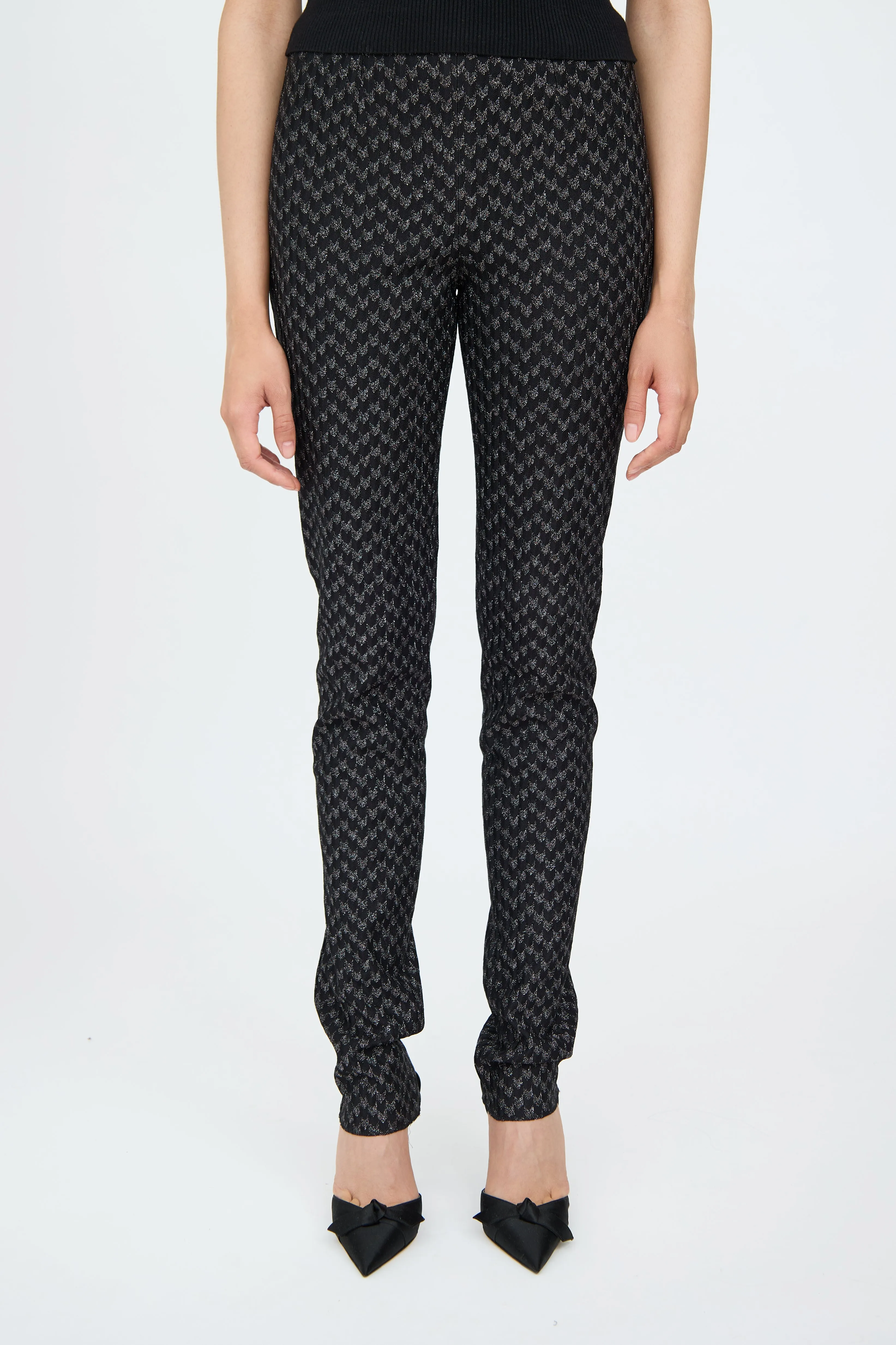 Black & Silver Knit Pant