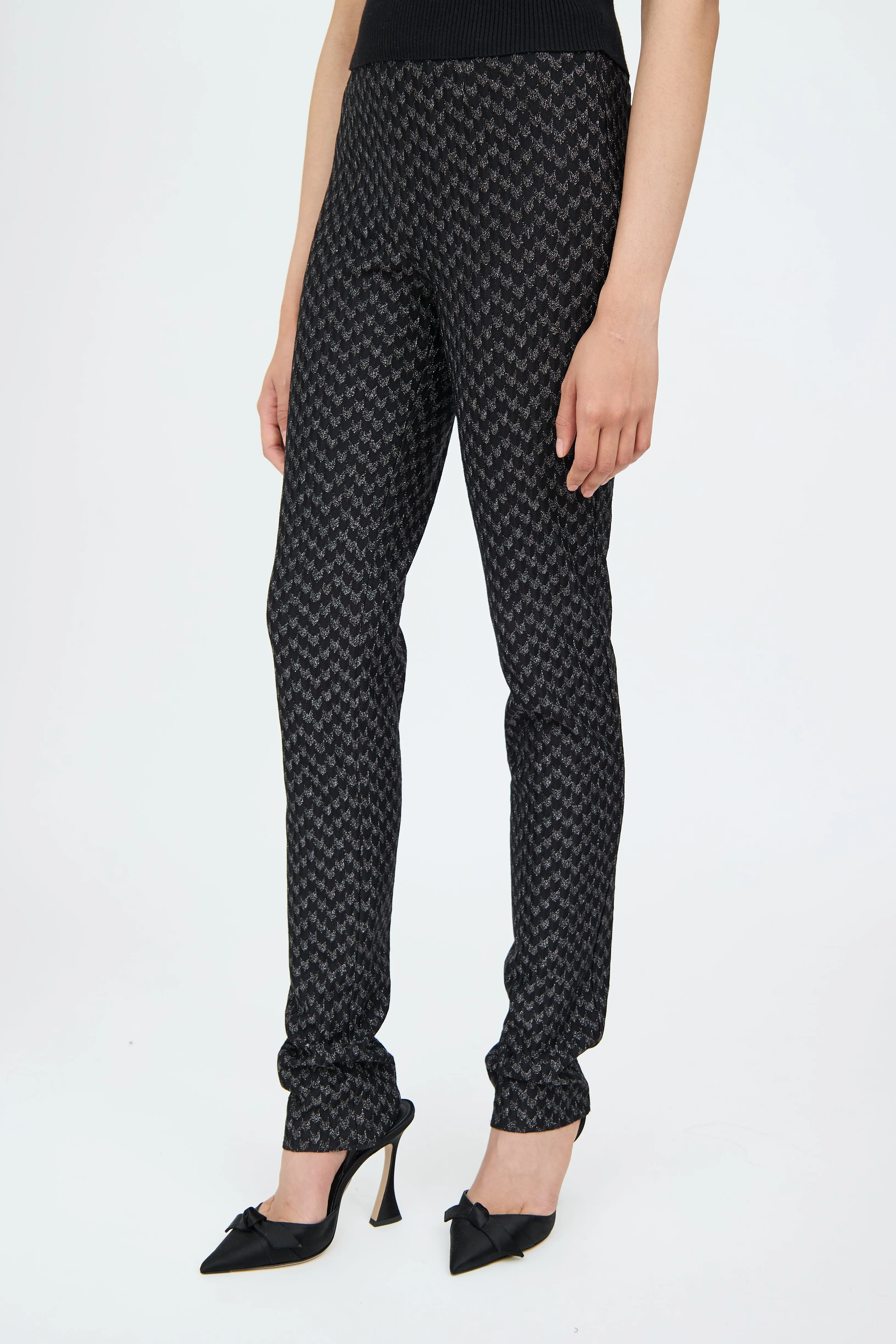 Black & Silver Knit Pant