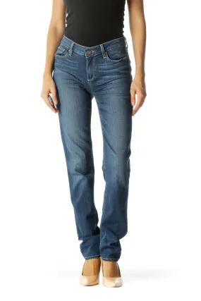 Blue Dark Wash Stretch Soft Skinny Pants