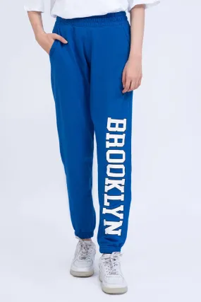Blue Script Jogger Pants