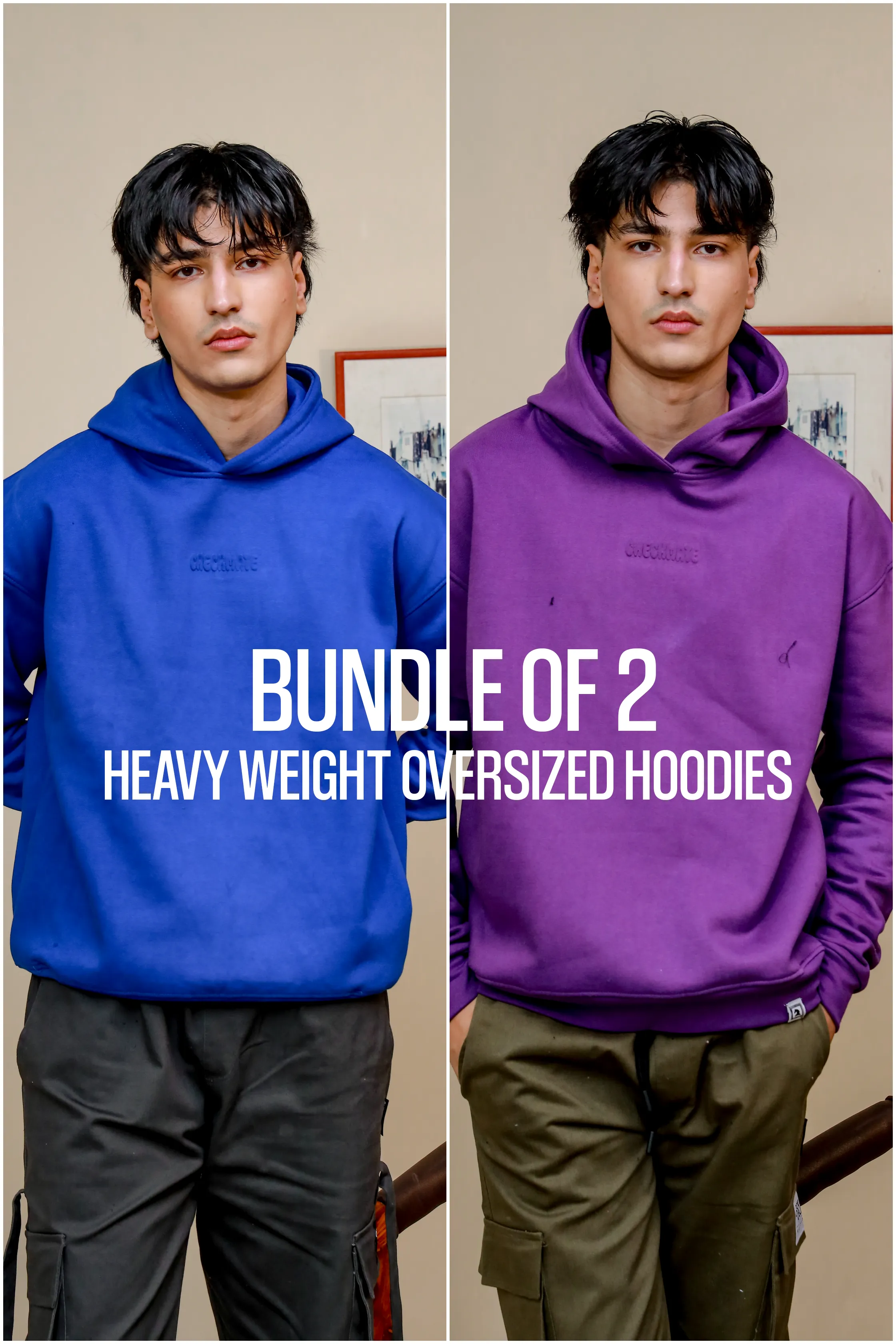 BUNDLE OF 2 HEAVY WEIGHT OVERSIZED HOODIES