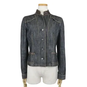 Burberry Denim Leather Jacket Black 38