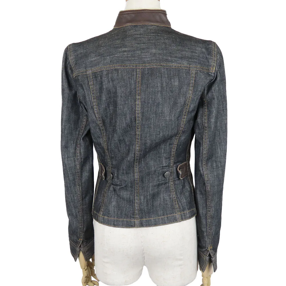 Burberry Denim Leather Jacket Black 38