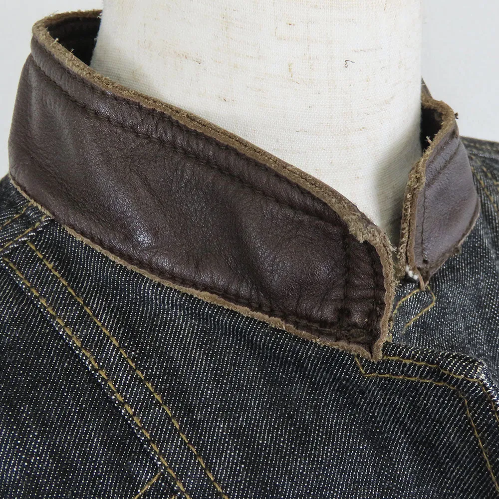 Burberry Denim Leather Jacket Black 38