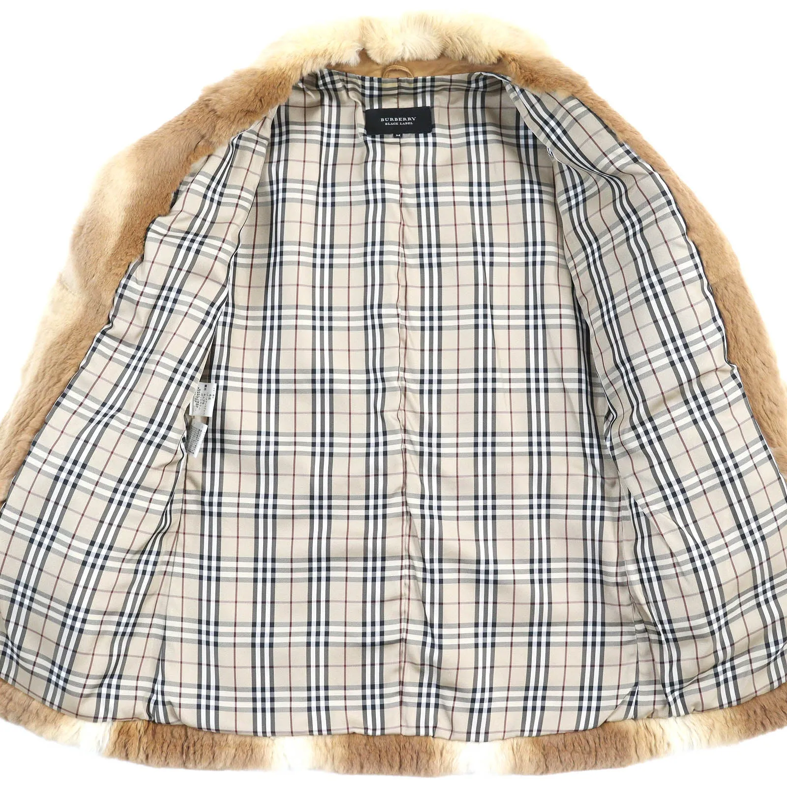 Burberry Leather Jacket with Rabbit Fur Trim Camel M