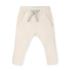 Cream Slim Jogger Crawling Pant in 100% Organic Cotton (Unisex)