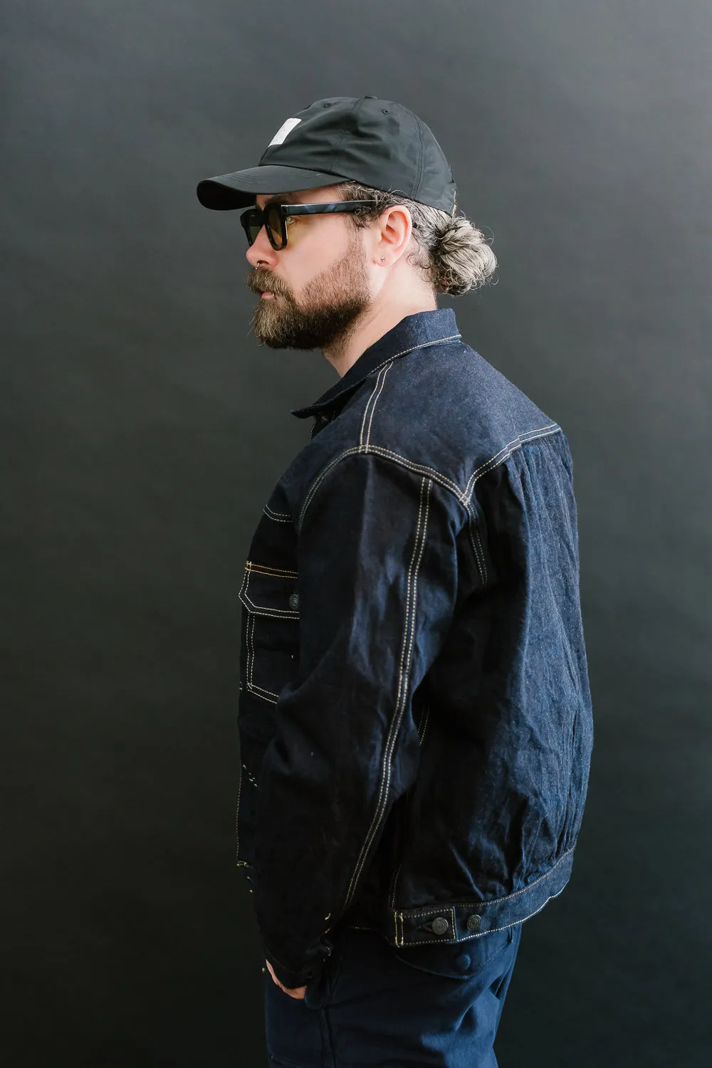 D4579 - 15oz "Natural Indigo x Kakishibu" Aishibuzome Dyed Selvedge Type II Jacket - OW