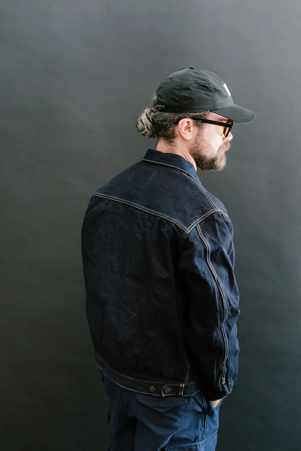 D4579 - 15oz "Natural Indigo x Kakishibu" Aishibuzome Dyed Selvedge Type II Jacket - OW