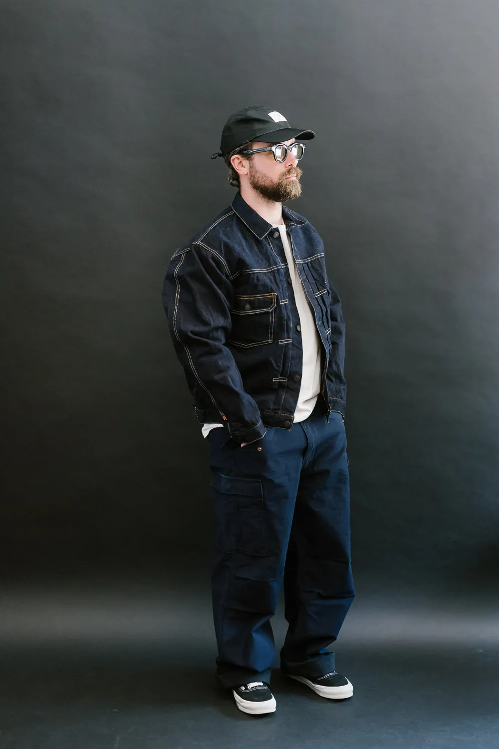 D4579 - 15oz "Natural Indigo x Kakishibu" Aishibuzome Dyed Selvedge Type II Jacket - OW