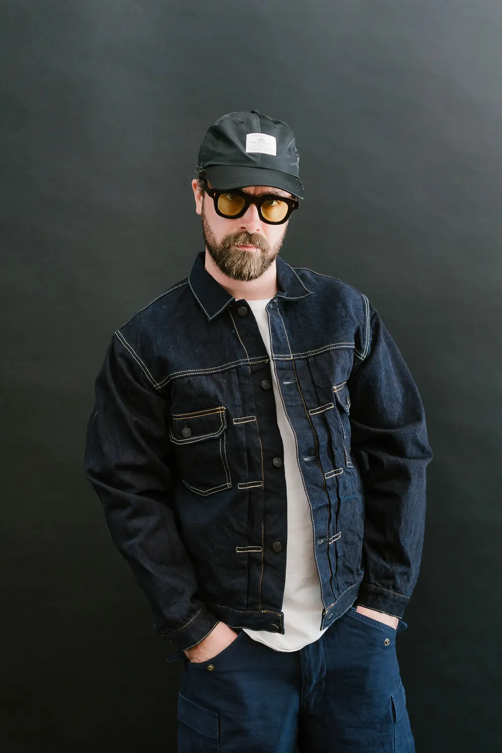 D4579 - 15oz "Natural Indigo x Kakishibu" Aishibuzome Dyed Selvedge Type II Jacket - OW