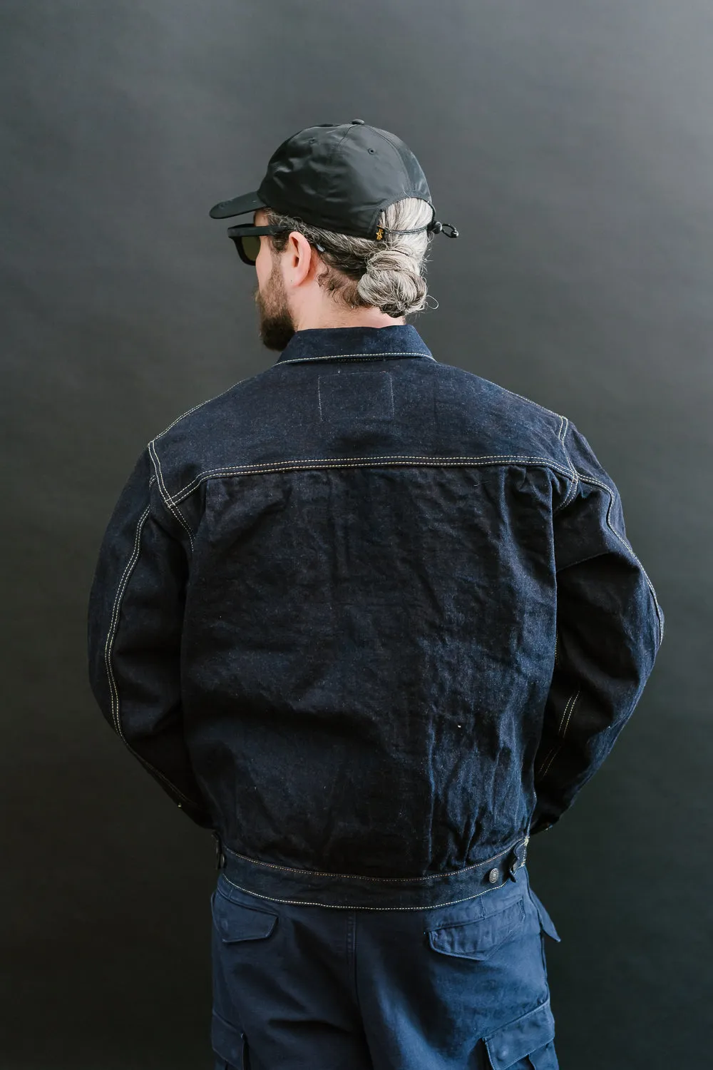 D4579 - 15oz "Natural Indigo x Kakishibu" Aishibuzome Dyed Selvedge Type II Jacket - OW