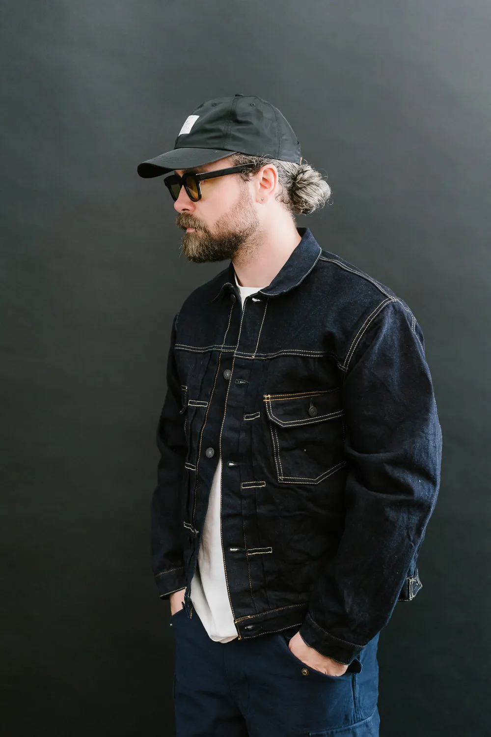 D4579 - 15oz "Natural Indigo x Kakishibu" Aishibuzome Dyed Selvedge Type II Jacket - OW