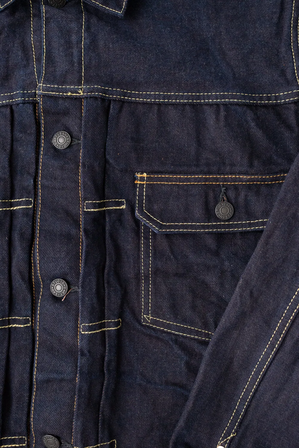 D4579 - 15oz "Natural Indigo x Kakishibu" Aishibuzome Dyed Selvedge Type II Jacket - OW