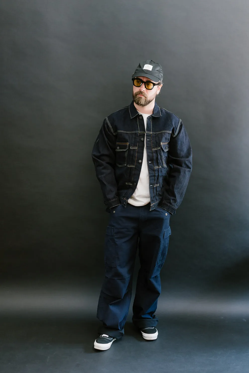 D4579 - 15oz "Natural Indigo x Kakishibu" Aishibuzome Dyed Selvedge Type II Jacket - OW
