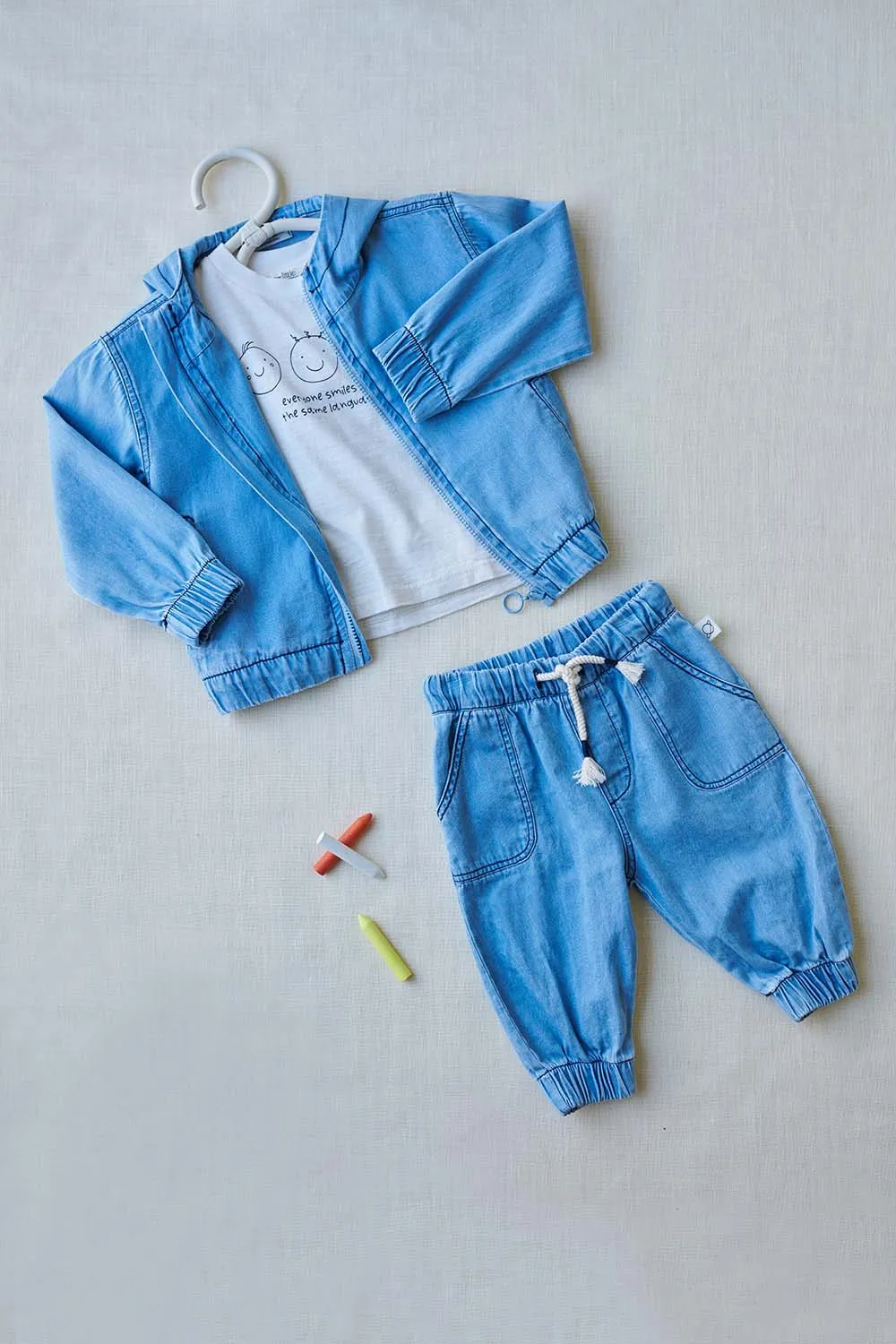 DENIM BABY HOODED JACKET