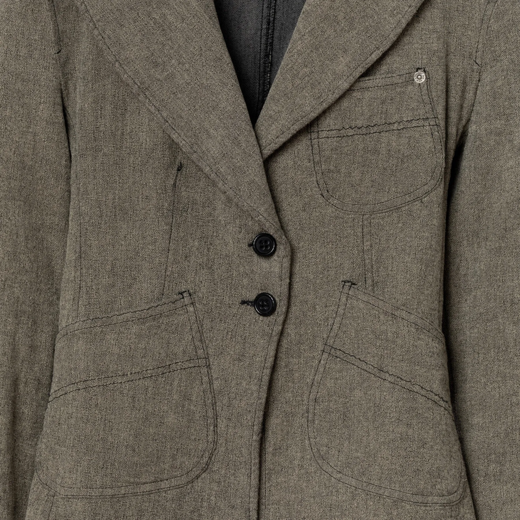 Denim Cotton Blend Napoleon Jacket