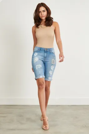 Denim Ripped Shorts