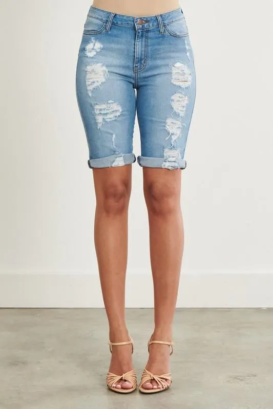 Denim Ripped Shorts