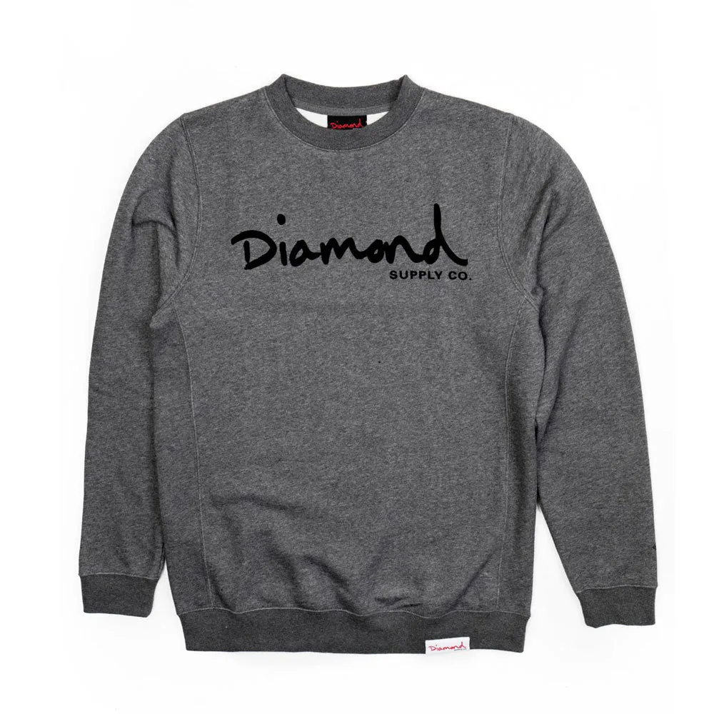 Diamond Supply Co OG Script Core Sweatshirt Gunmetal
