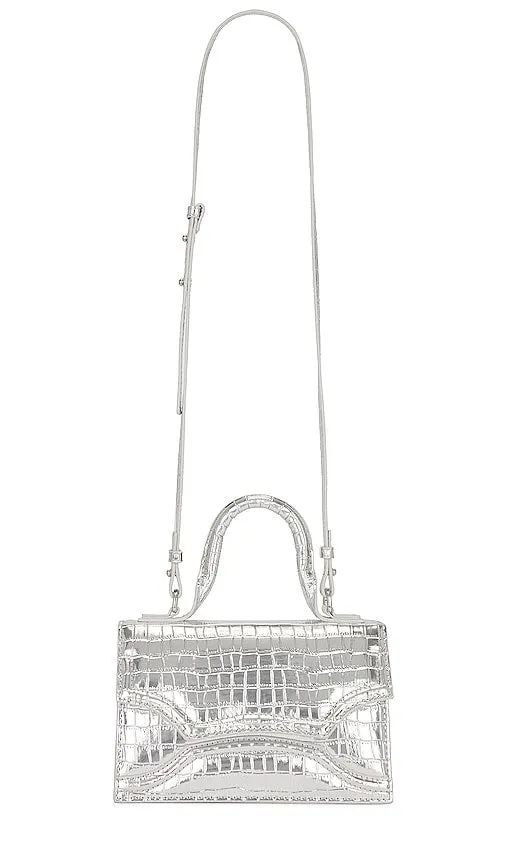 Essentiel Antwerp Emisol Faux Croco Bag in Metallic Silver
