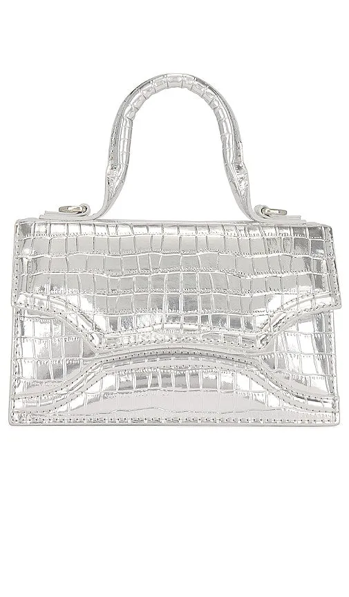 Essentiel Antwerp Emisol Faux Croco Bag in Metallic Silver
