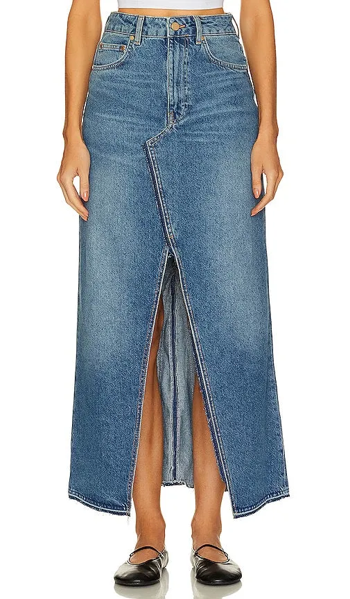 Essentiel Antwerp Excuses Reworked Denim Skirt in Blue