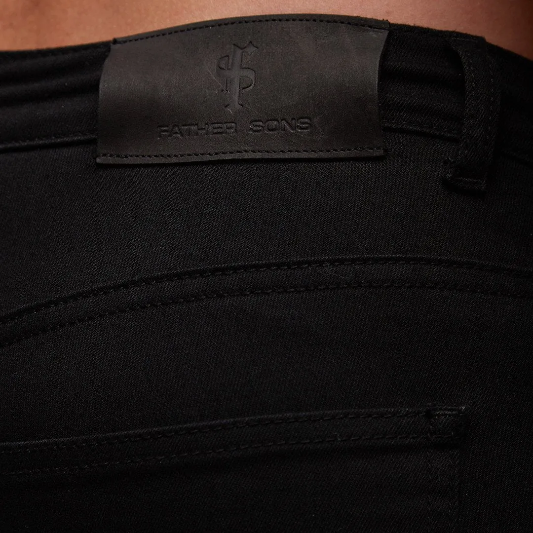 Father Sons Ripped Slim Stretch Black Jeans - FSH101