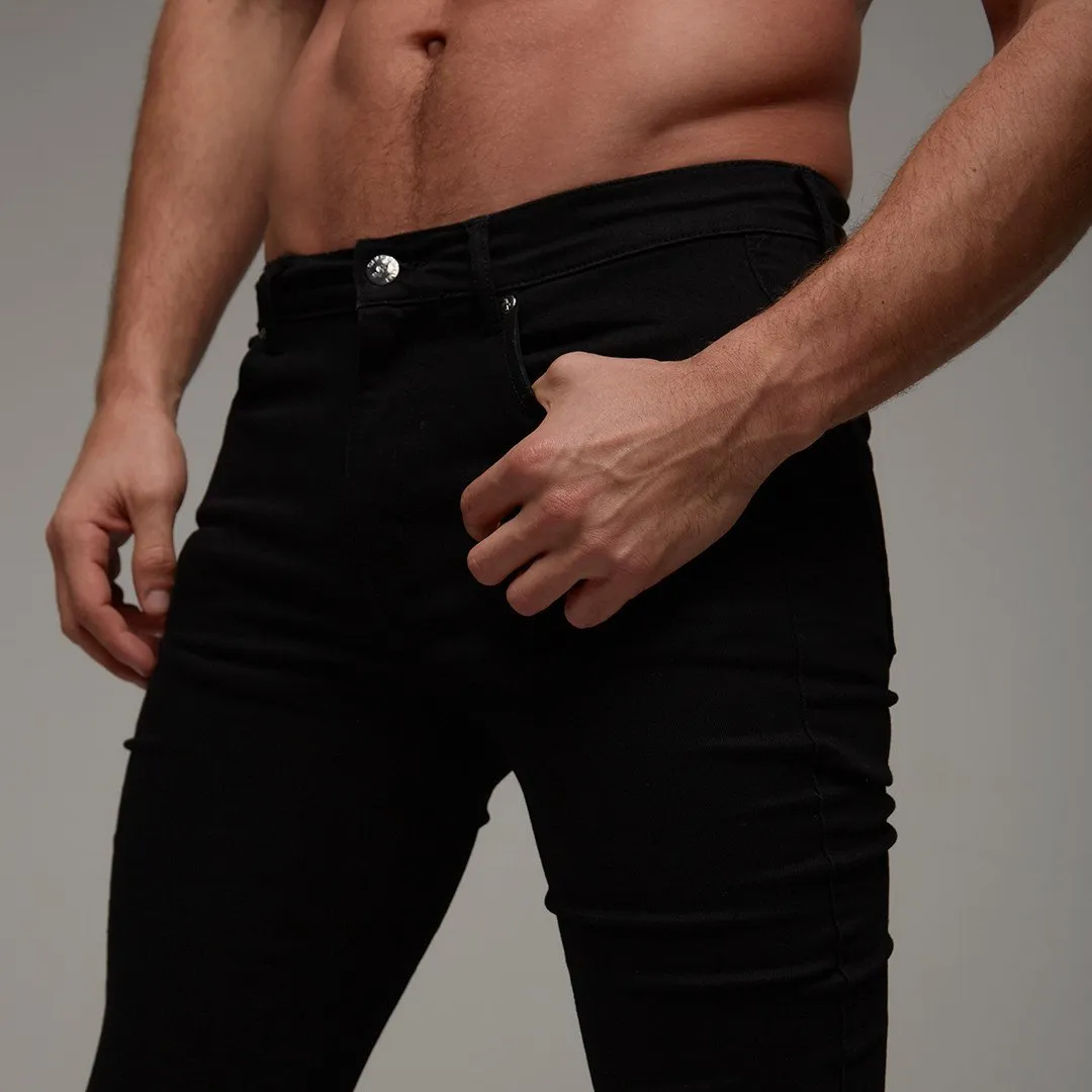 Father Sons Ripped Slim Stretch Black Jeans - FSH101