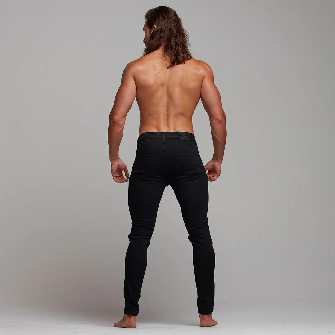 Father Sons Ripped Slim Stretch Black Jeans - FSH101