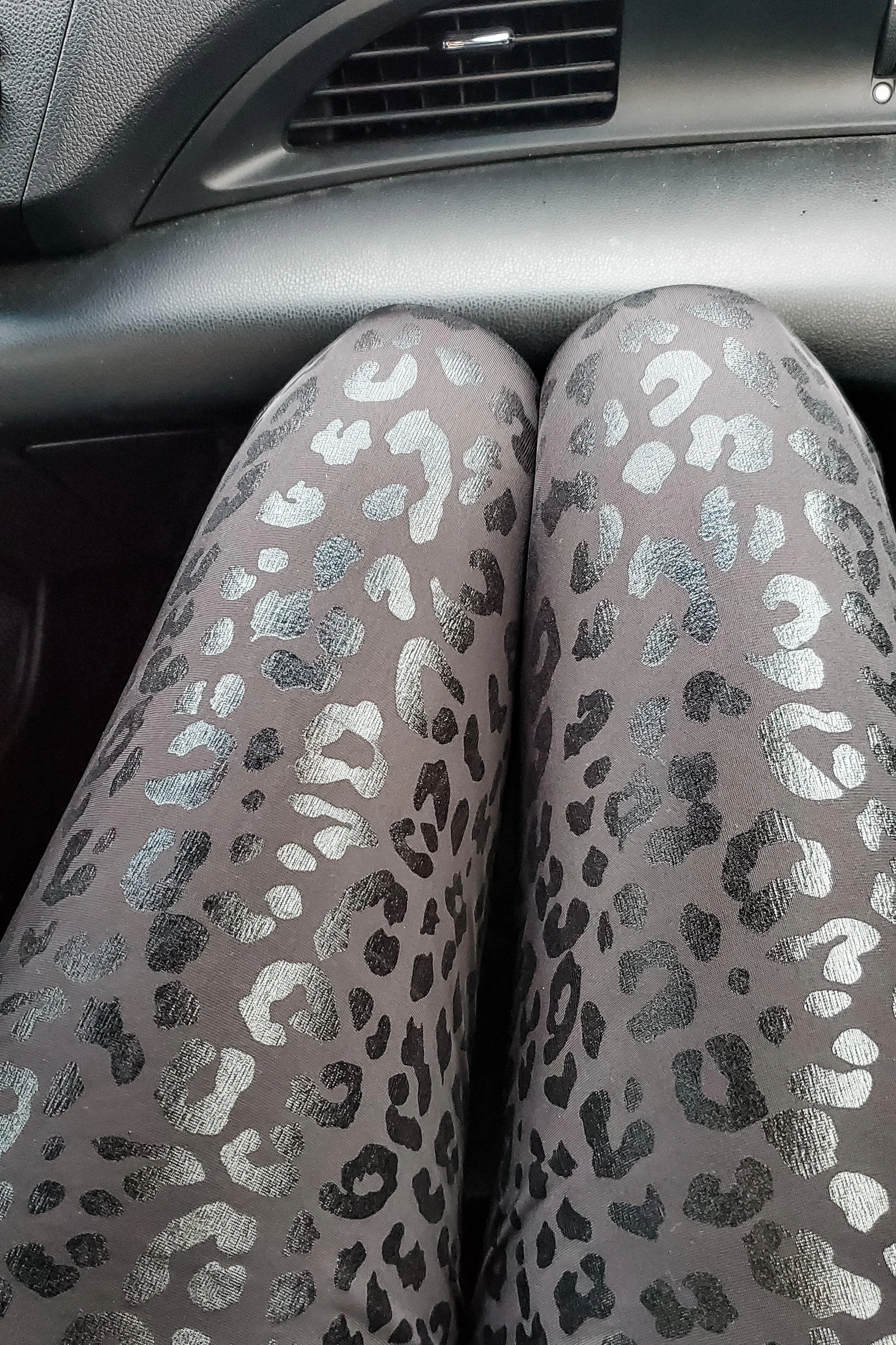 FINAL SALE - Black Foil Leopard Leggings