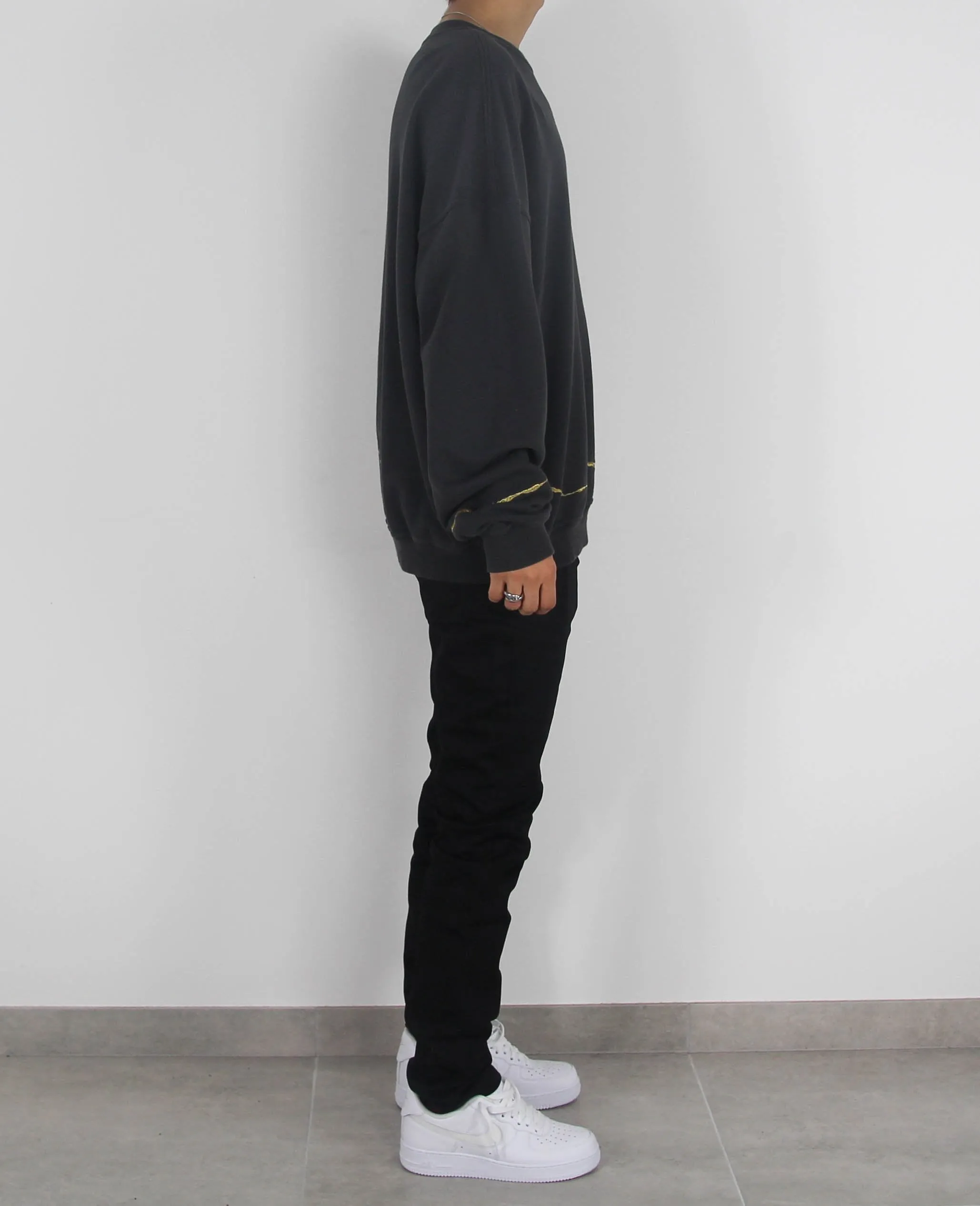 Grey Embroidered Crewneck