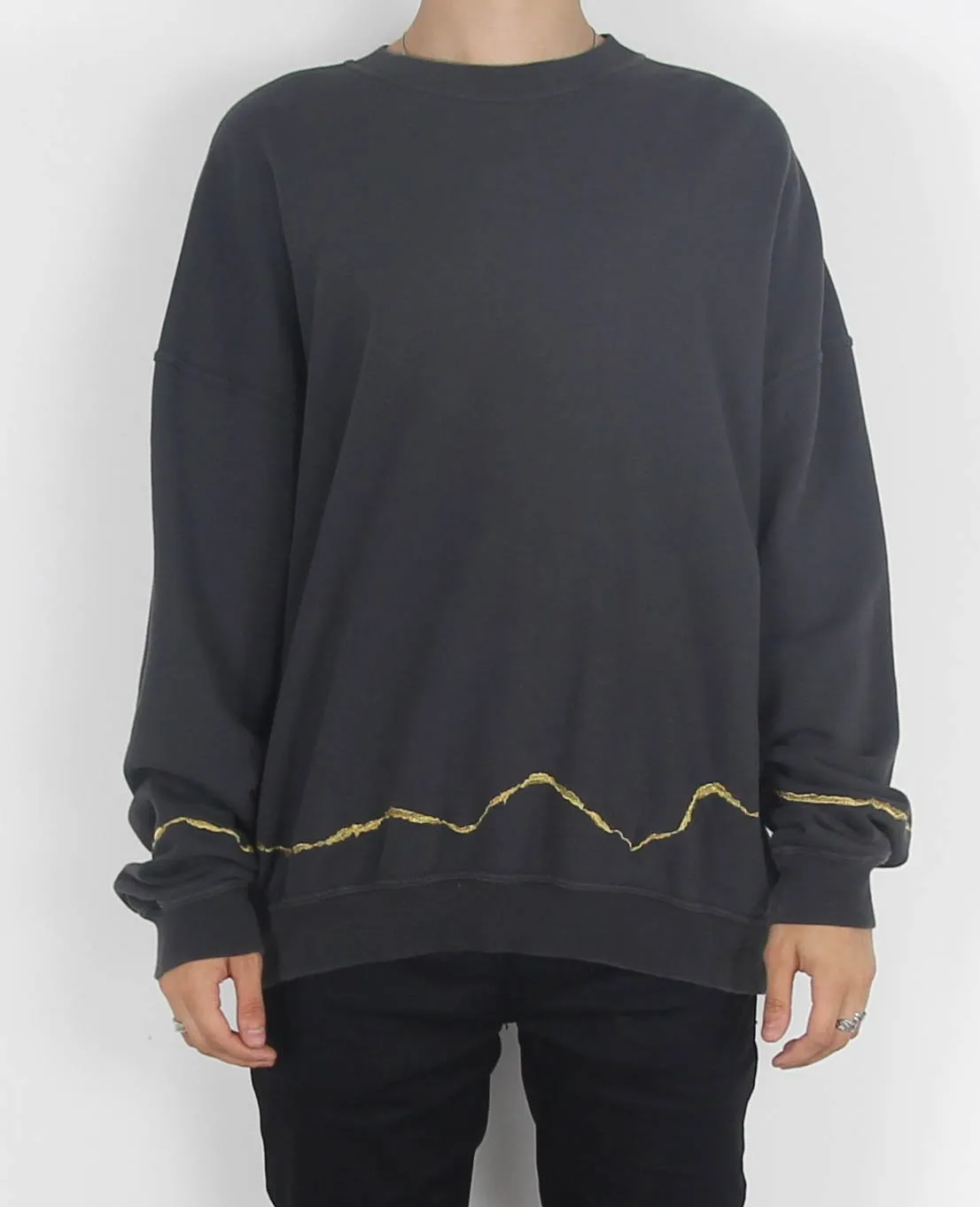 Grey Embroidered Crewneck