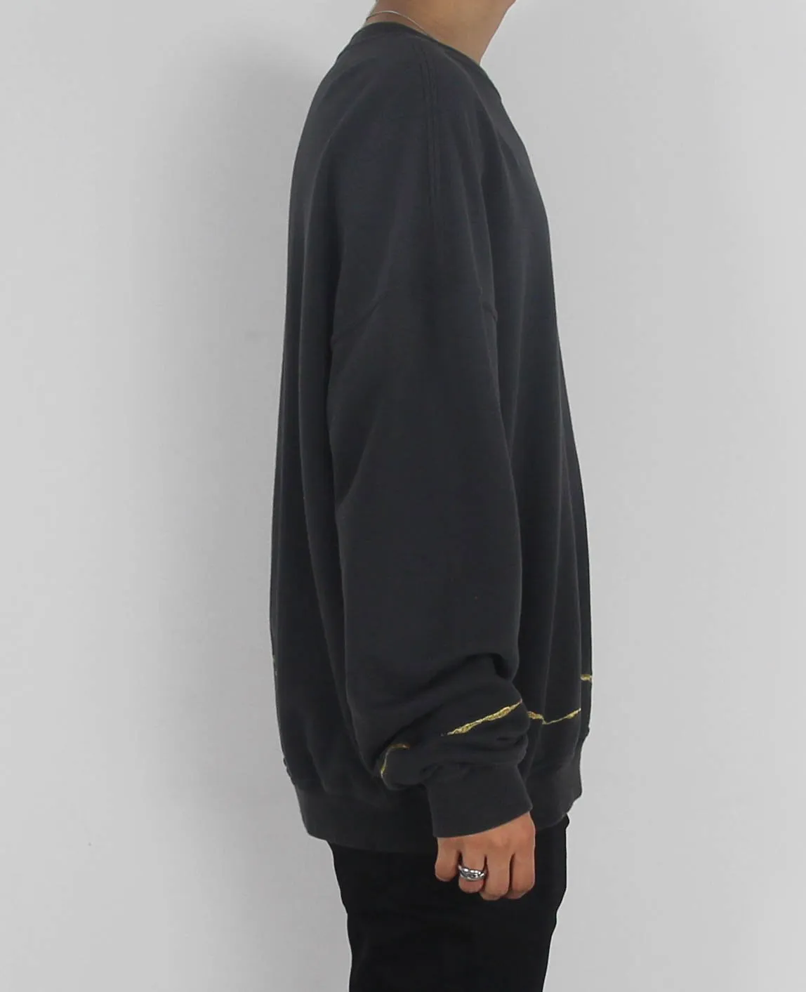 Grey Embroidered Crewneck