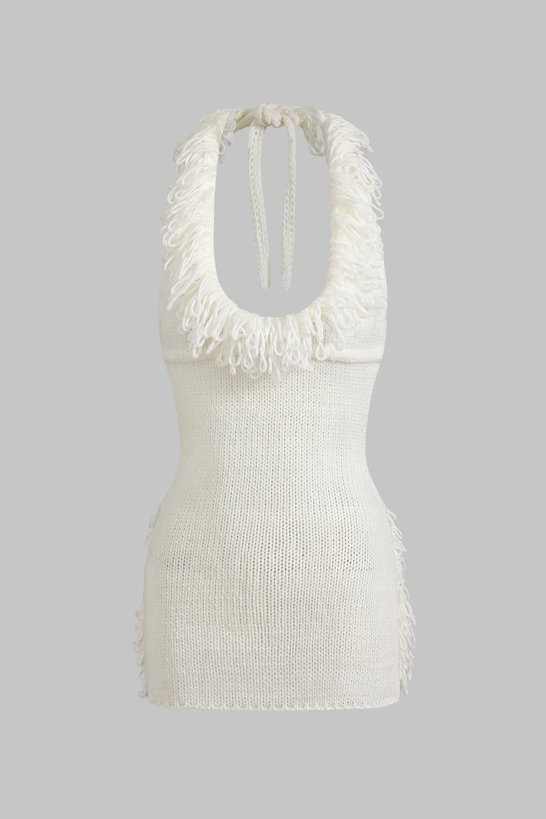 Halter Neck Backless Mini Elbise