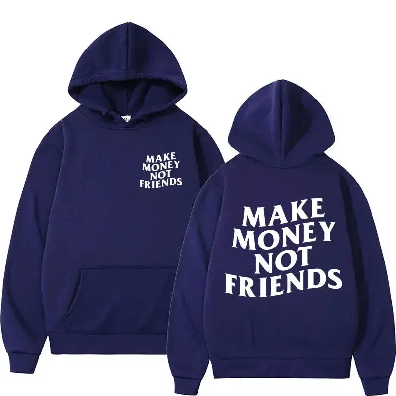 Hustlers hoodie Make Money Not Friends Fleece Oversized relax fit hoodie
