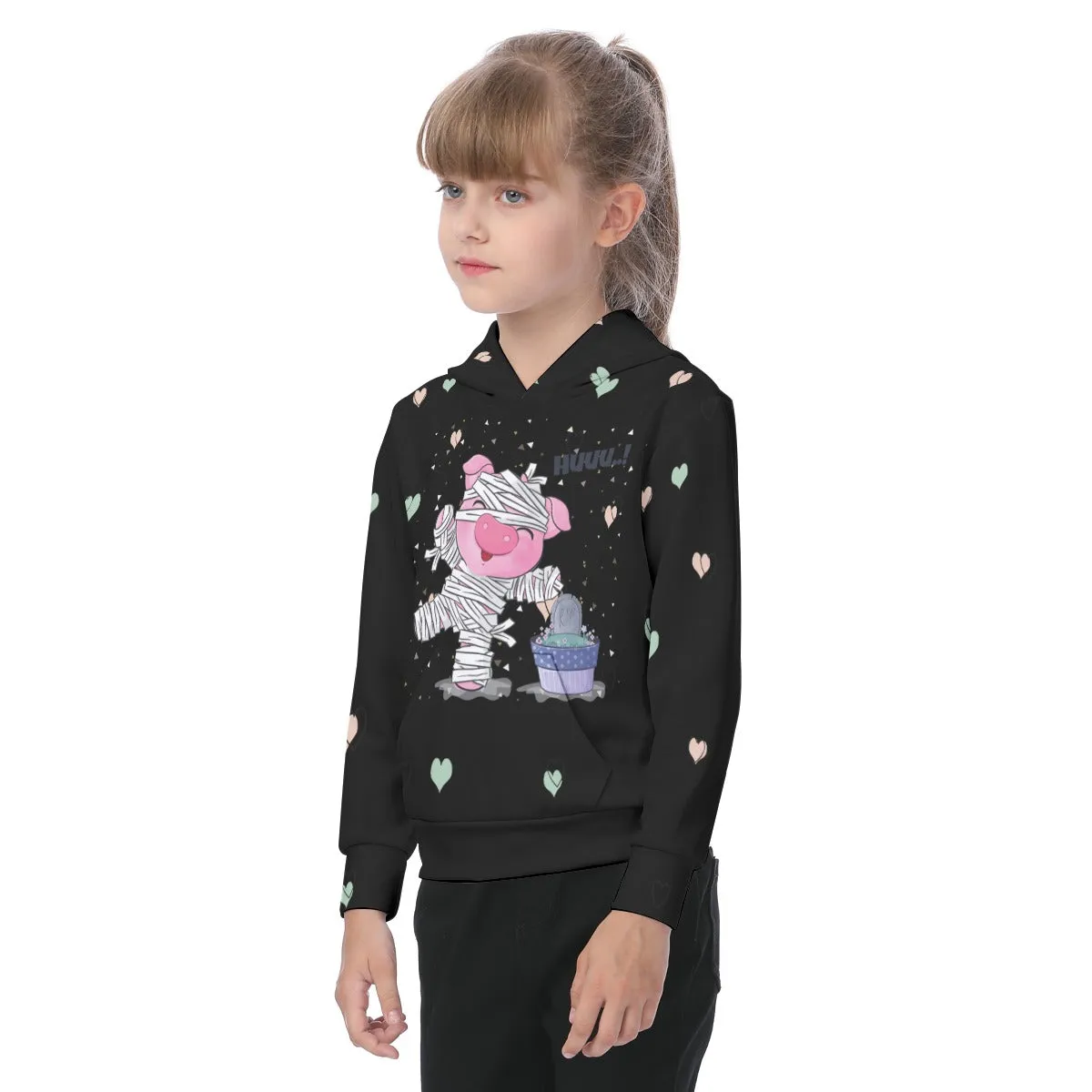 Huuu! Oversized Kids Black Hoodie