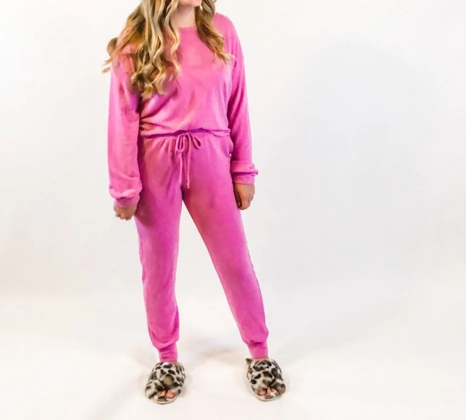 jogger pants - hot pink