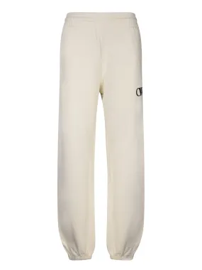 Logo cream jogger pants