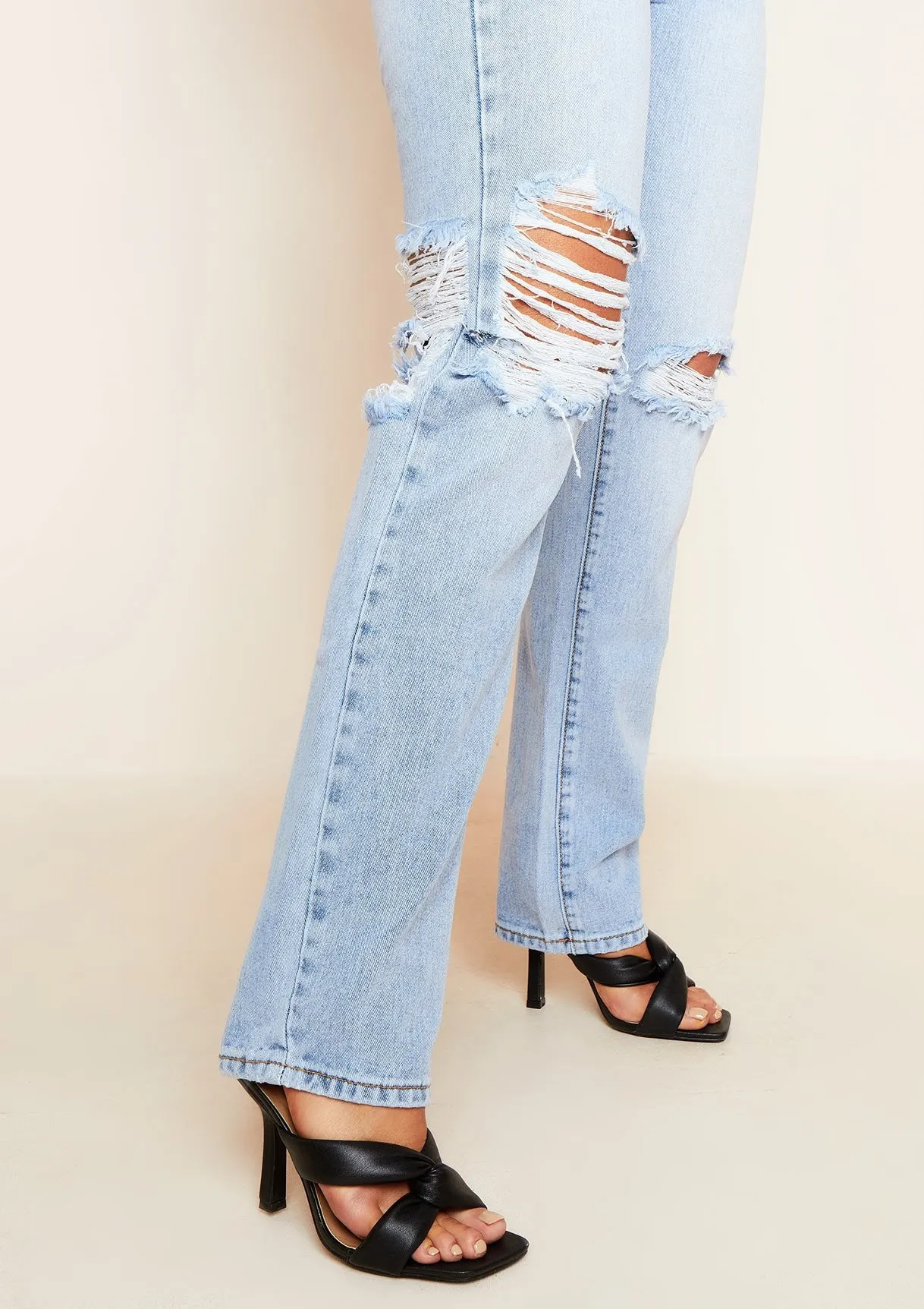 London Light Wash Ripped Jeans