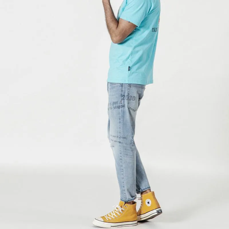 Men's Autumn Ripped Jeans With Print
